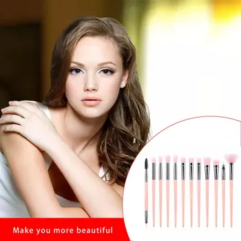 

12 Makeup Brush Sets Eye Shadow Brushes Plastic Portable Nylon Hair Brushes Beauty Tools Powder Brush