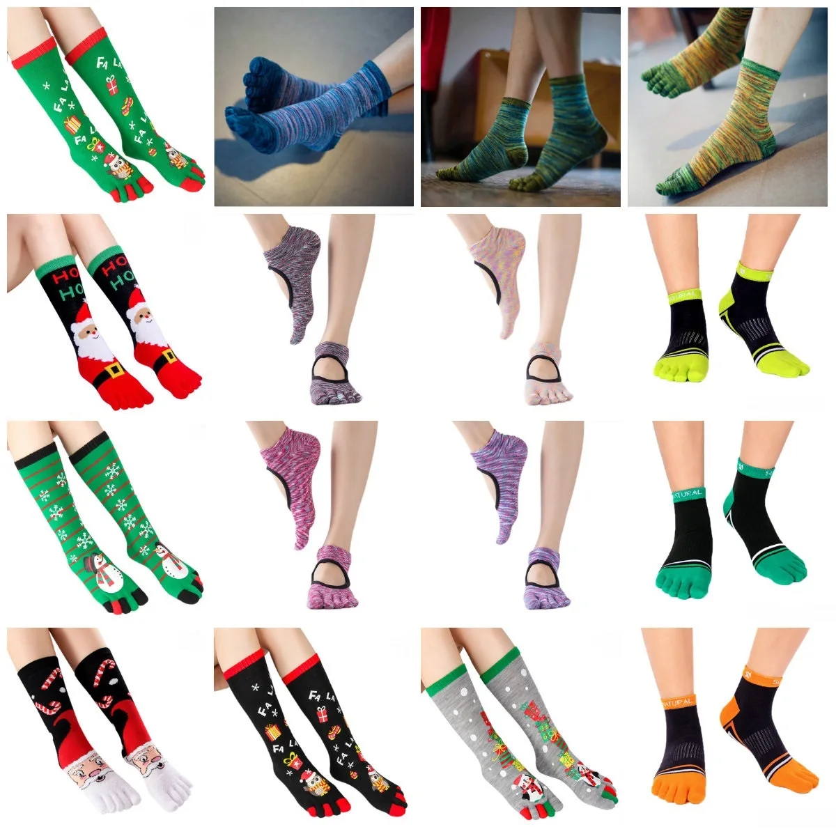 1 пара модных носков с пятью пальцами для мужчин и женщин, хлопковые носки с милыми носками, повседневные цветные носки из волокна, дышащие носки