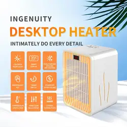 Fan Heater For Home Mini Electric Heater Home/Office Heating Electric Room Heaters Handy Small Heater Warmer With LED Light