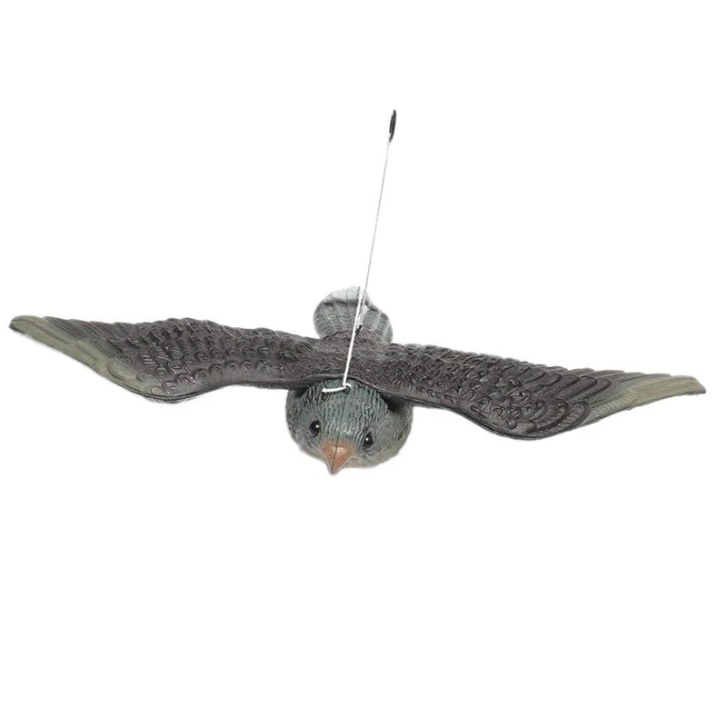 

New Flying Hawk Decoy Bird Deterrent, Lifelike and Realistic with Hanging Strings, Full Bodied Pest Control Garden Hunting and B