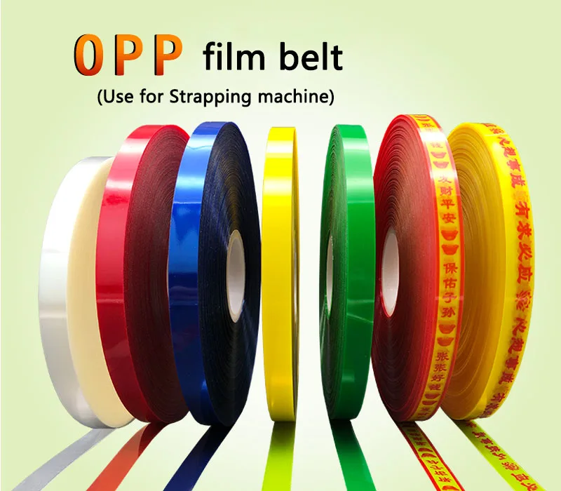 OPP tape For Strapping machine Transparent non adhesive OPP plastic belt Hot melt binding tape OPP film belt 100 rolls locking strap label binding nylon outer seal mark management 3 100 mm mesh cable label plastic seal