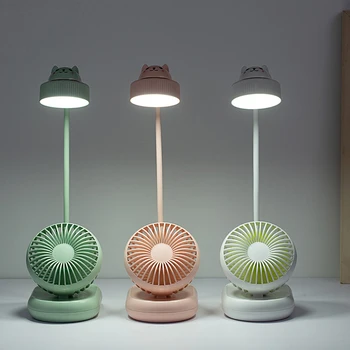 

Rechargeable mini fan USB small fan with Eye protection level 3 brightness flexible desk lamp led reading light