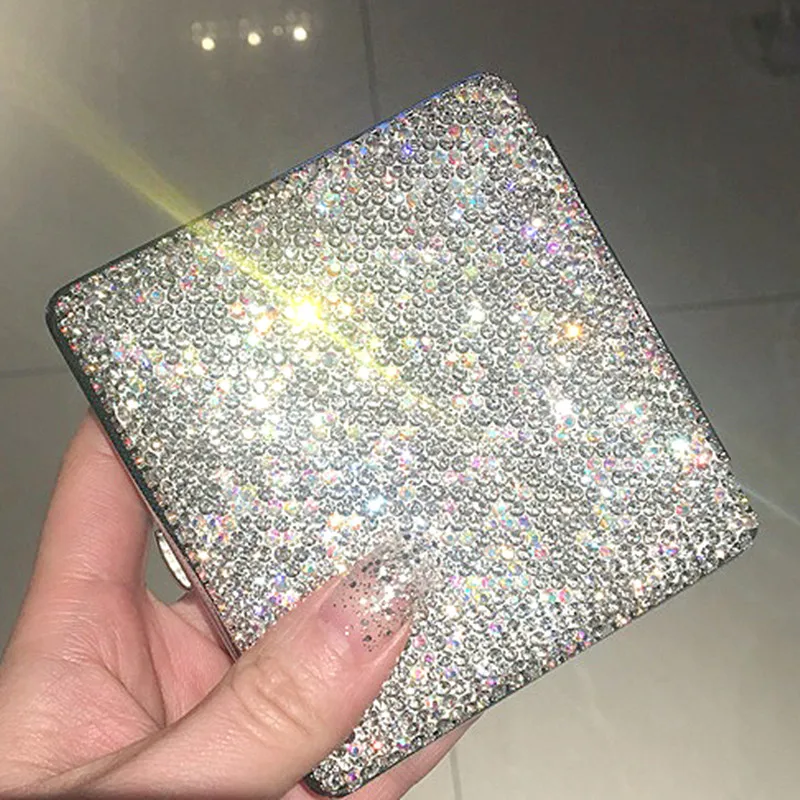 

Crystal Cigarette Case Box(Hold 20 Pcs) Lady's Cigarette Box Smoking Clip Holder