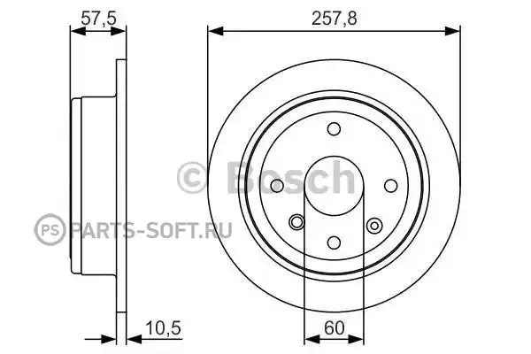 BOSCH 0986479S08 0 986 479 S08_диск тормозной задний\ Chevrolet Lacetti Dwoo Nubira 1.4/1.6/1.8 03 | Автомобили и