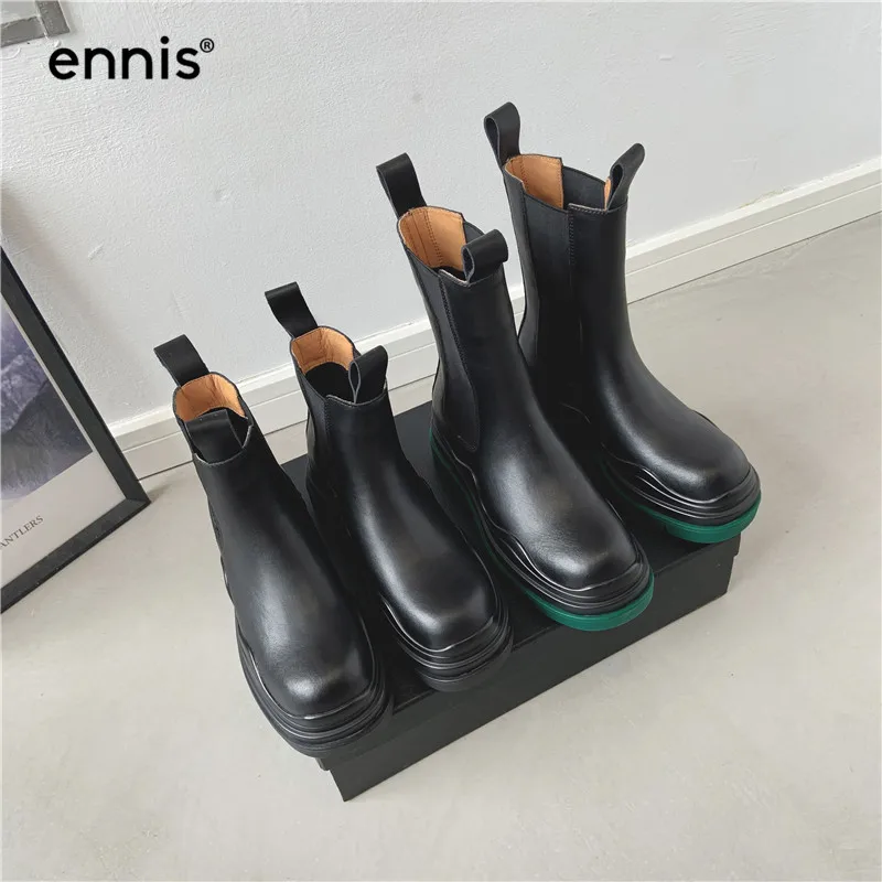 Черные дизайнерские ботинки челси ENNIS обувь на толстой подошве ботильоны