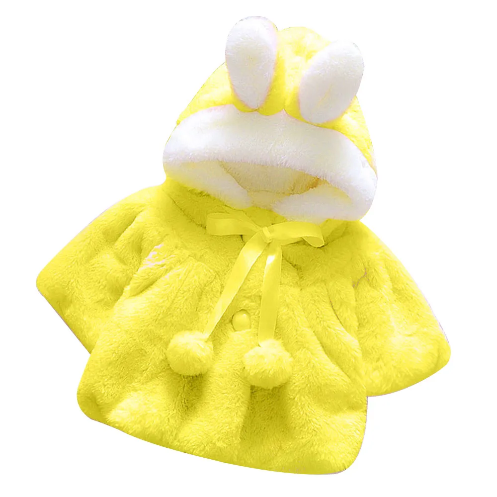 

Infant Baby Girls Coats Fashion Winter Warm Thickening Kids Outwear Cute Ear Hooded Coat Girls Costume Solid Children Clothing