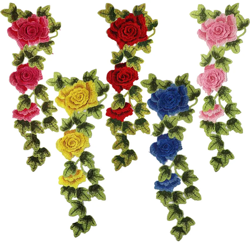 Новая вышивка цветочный цветок Пришивные патчи Роза нашивка цветы DIY Наклейка аксессуары для одежды Decration применение для одежды