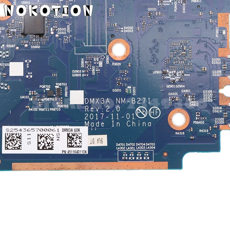 NOKOTION For Lenovo ThinkPad X1 Tablet Evo Motherboard SR3L8 I7-8650U CPU 8GB RAM 01AW881 01AW880 01AW879 DMX3A NM-B271