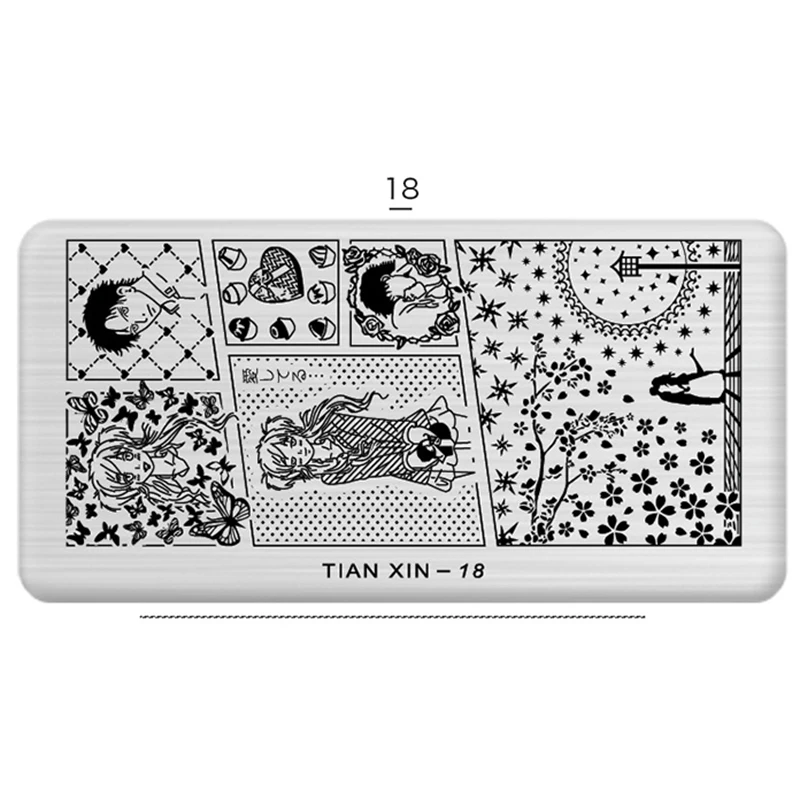 Nail Stamping Plates DIY Nail Stamper Nail Stencil Nail Charm Nail Deco Nail Art Accessoire Nail Designs Nail Art Decorations - Цвет: 18