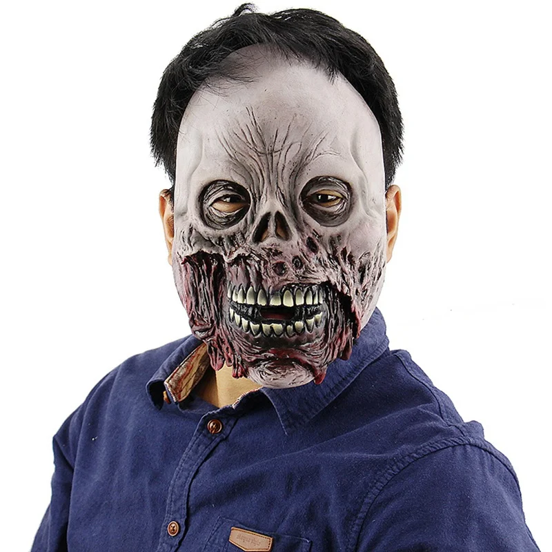 

New Halloween Mask Latex Zombie Mask Terror Party Masks Horror Cosplay Props Bloody Disgusting Masque Scary Party Supplies