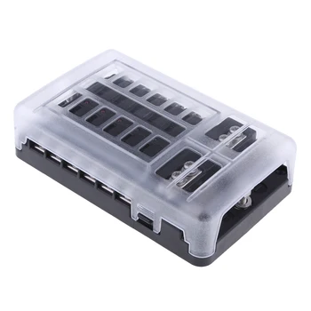 

Universal Car Boat 12 Way Fuse Box Holder Block w/ LED Warning