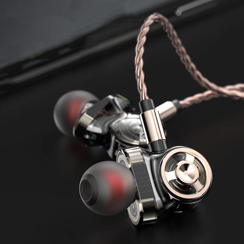 Headphone Triple Driver Bass Earbuds for Music Stereo Earphone Wired Earbuds with Mic for 3 5mm Headset