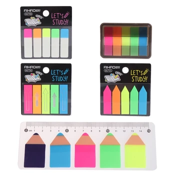

Fluorescent Clear Sticker Memo Flags Bookmark Index Pad Tab Sticky Notes