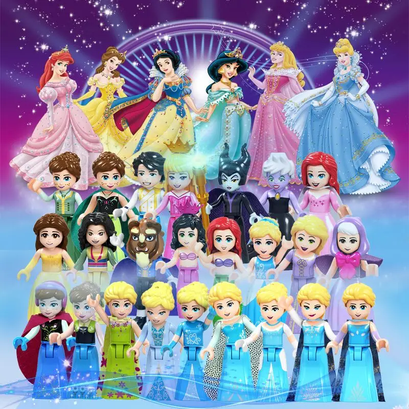 Happy Princess Elsa Anna Ariel Aurora Prince Eric Maleficent Toys For Children 