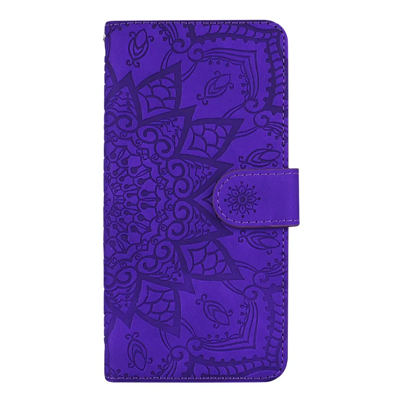 Чехол с эффектом потертости Datura для iPhone 11 Pro 7 8 6 6s Plus X XS Max XR, кожаный чехол с 3D тиснением, чехол для телефона Apple 5, 5S, SE, 8Plus - Цвет: Фиолетовый
