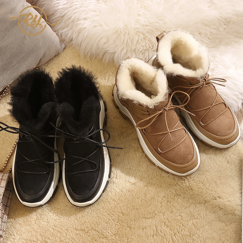 

RY-RELAA women boots 2018 fashion Fur luxury shoes women designers ins combat boots for women winter boots ankle boots for women