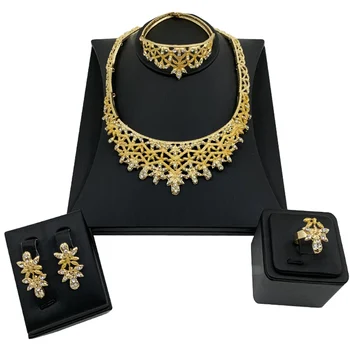

African Wedding Bridal Engagement Gift Necklace Earring Jewelry Set A815