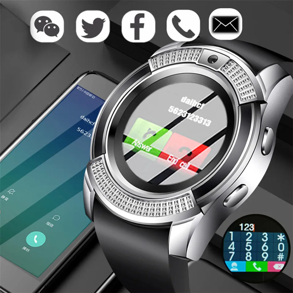GEJIAN, мужские Смарт-часы, Bluetooth, сенсорный экран, модные спортивные мужские и женские Смарт-часы с камерой, слотом для sim-карты