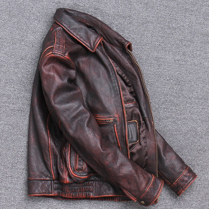 Винтажные мужские куртки и пальто из натуральной кожи, мотоциклетная зимняя верхняя одежда из коровьей кожи, jaqueta masculino couro, большие размеры 5XL
