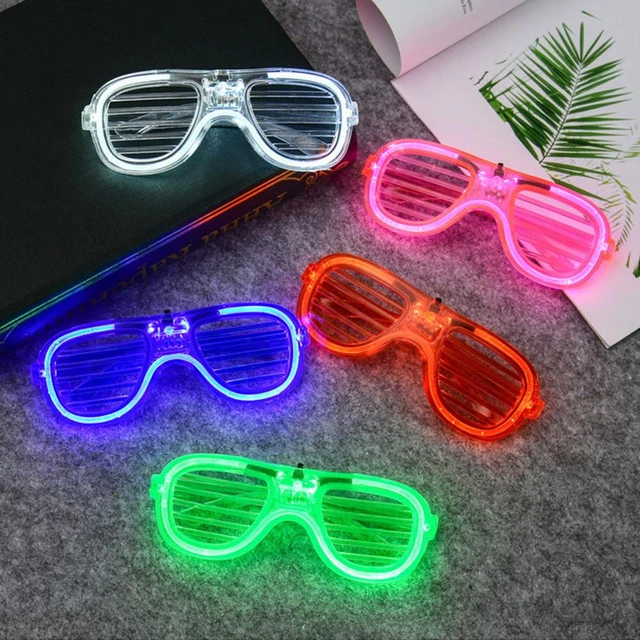 1 Pair of LED Flashing Light Up Party Retro Aviator Glasses Shades (Multi  Color)