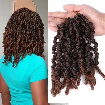 

DAIRESS 10" Curly Pre-Twisted Spring Twist Hair Crochet Braids Messy Spring Twist Crochet Hair Synthetic Braiding Hair Extension