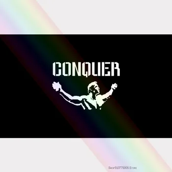 

Arnold Claims Conquer. Pose Gym Lifting Workout Flag Women Men