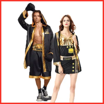 

2020 Halloween couple champion fighter boxer suit Cosplay game stage performance Costume