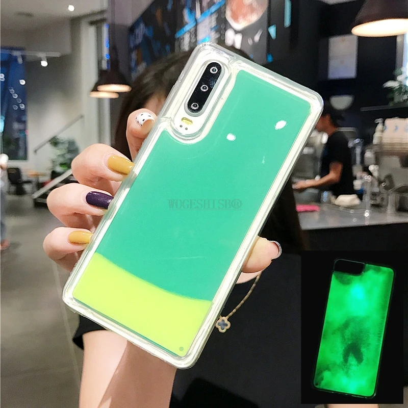 Светящийся чехол для Huawei P30 Pro P20 Lite P Smart Plus Z 2019 Mate 20 Honor 9 10 Nova 3 3i 4 5 5i с жидкостным