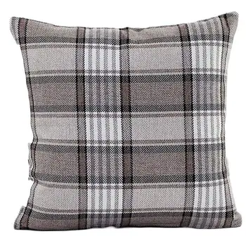 

Classic Checked Square Decorative Throw Pillow Case Cushion Cover 18inch x 18inch - gray