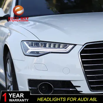 

Car styling case for Audi A6L Headlights 2012-2018 A6L Headlight LED A6 Headlight DRL Lens Double Beam HID Free shipping