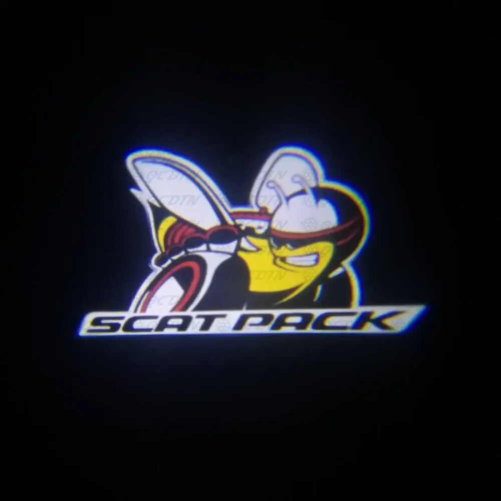 QCDIN, 2 шт., для Dodge charger Scat Pack, Автомобильный светодиодный светильник с логотипом, дверной светильник с логотипом для Dodge Super Bee Scat Pack 392 - Испускаемый цвет: Scat Pack Logo 1