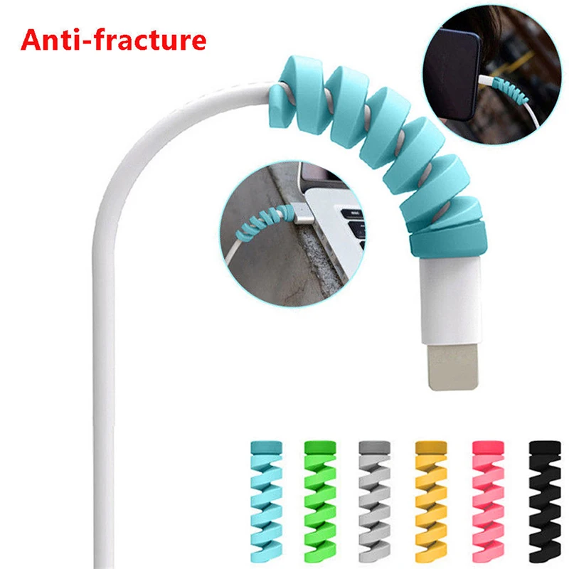 

1pc/ 6pcs/ 10pcs Cable Protector Data Line Cord Protector Bobbin Winder Data Line Case Rope Protection Spring Twine For Cable
