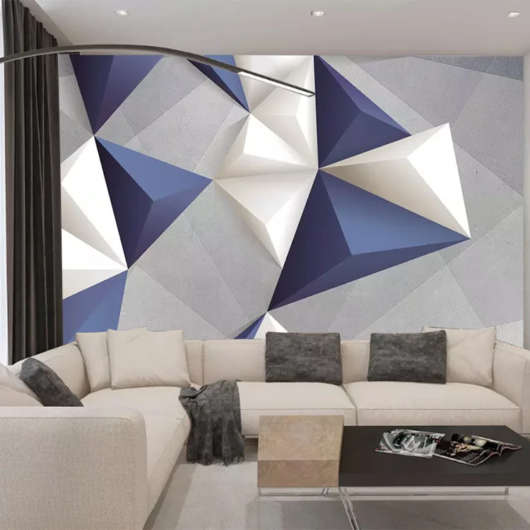 

Scandinavian Minimalist Large Cool 3D Geometry Lines Living Room Bedroom TV Background Wallpaper Mural Wall Cloth