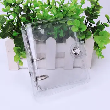 

Transparent 3 Hole Mini PVC Loose Leaf Notebook Notepad Sheet Shell Folder Cover