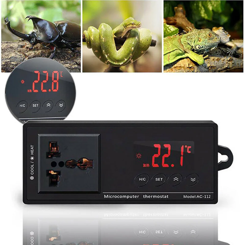 Digital Display Intelligent Thermostat Universal Socket Regulator Reptile Fish Tank Aquarium