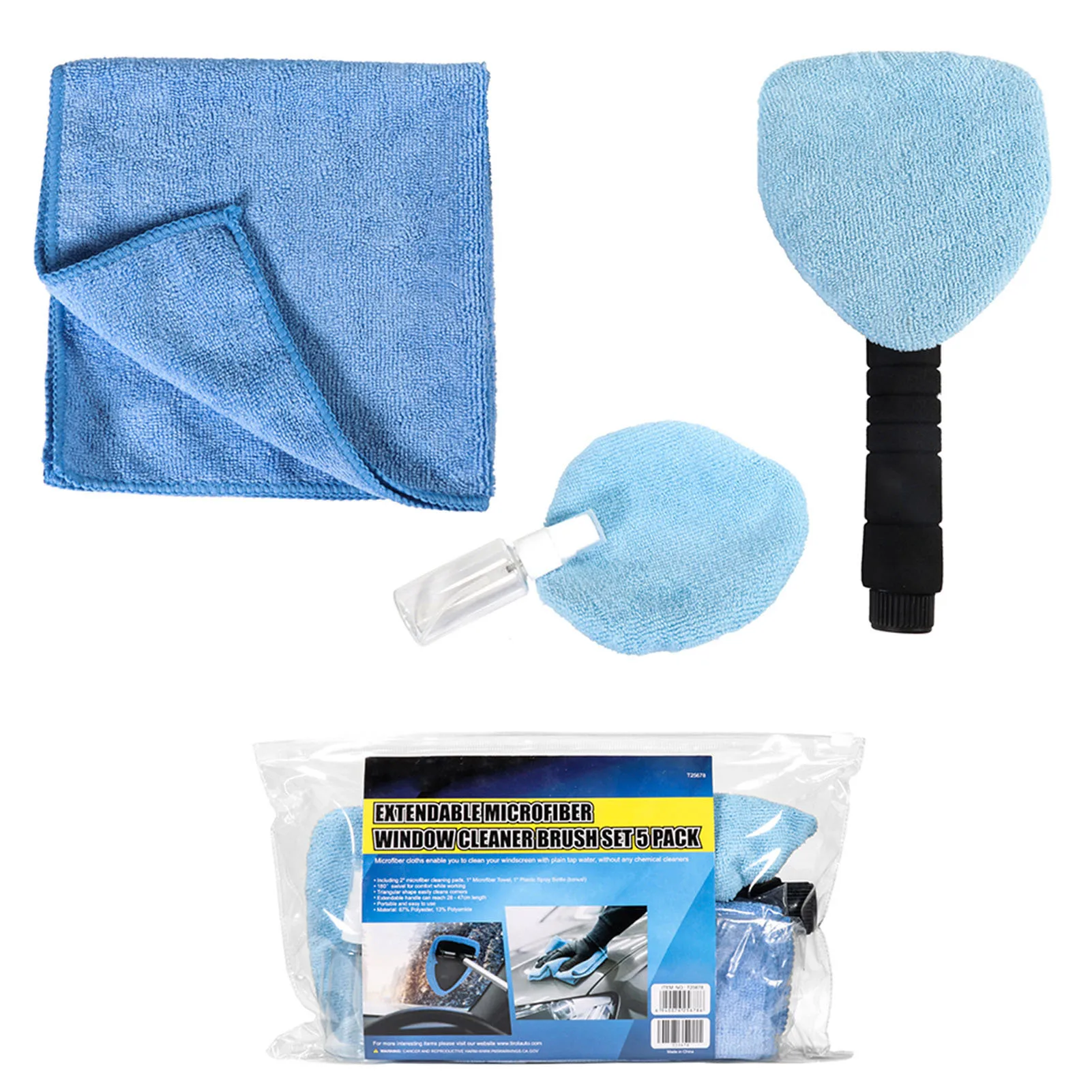 Car Window Cleaner Brush Kit Windshield Cleaning Wash Tool Microfiber