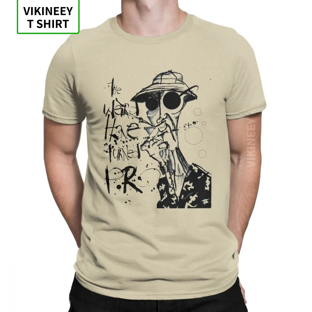 The Weird Have Turned Pro Fear And Loathing In Las Vegas, футболки для мужчин, хлопковая футболка с коротким рукавом, летние топы - Цвет: Хаки