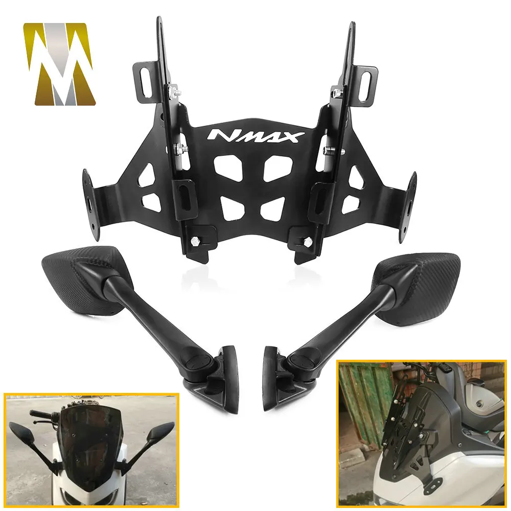 Hrsptudorc For NMAX 155 NMAX 125 Motorcycle Rearview Mirrors Windshield Bracket Modified Motorcycle Accessories Hrsptudorc For NMAX 155 NMAX 125 Motorcycle Rearview Mirrors Windshield Bracket Modified Motorcycle Accessories