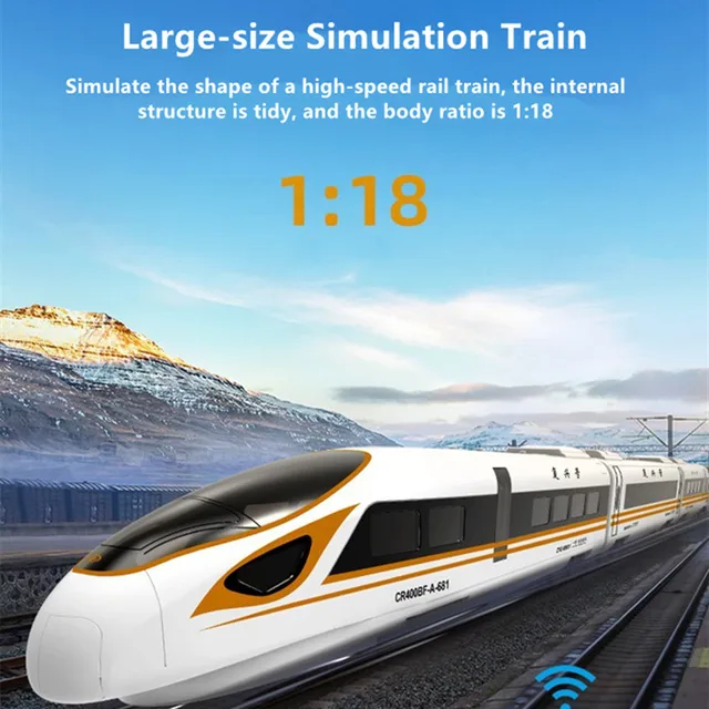 High Simulation Remote Control RC Robot Train Voice Announce 117CM Large One Key Open/Closed Speed Switch Train Kid Boy Gifts 3