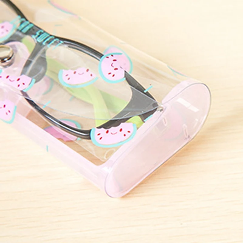 Мультфильм милый путешествия девушка прозрачный ПВХ очки коробка сумка защитный футляр для переноски очки аксессуары