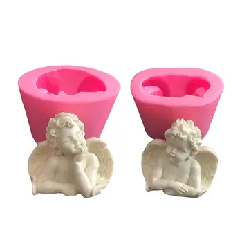 

DIY Candle Silicone Molds European Retro Children Angel Wing Mould Art Female Women Portrait Sculpture Mold Candle Making