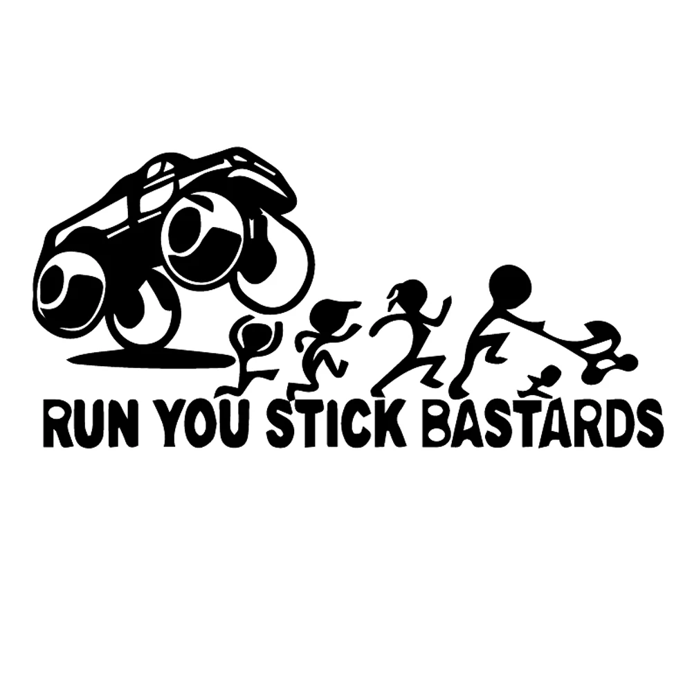 

Hot Personality Run You Stick Bastards Car Sticker KK Vinyl Motorcycle Accessories Decals Waterproof PVC 45cm X 21cm