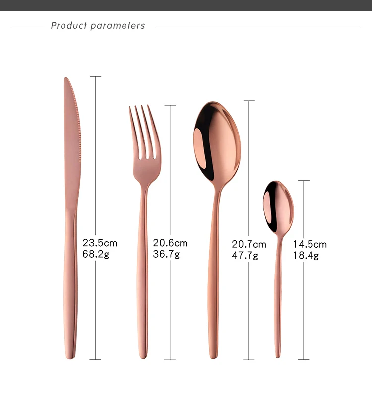 4Pcs Flatware Set Gold Cutlery Sets Stainless Steel Spoon Salad Fork Knife Dessert Tea-spoon Steak Snack Tools Dinnerware Set