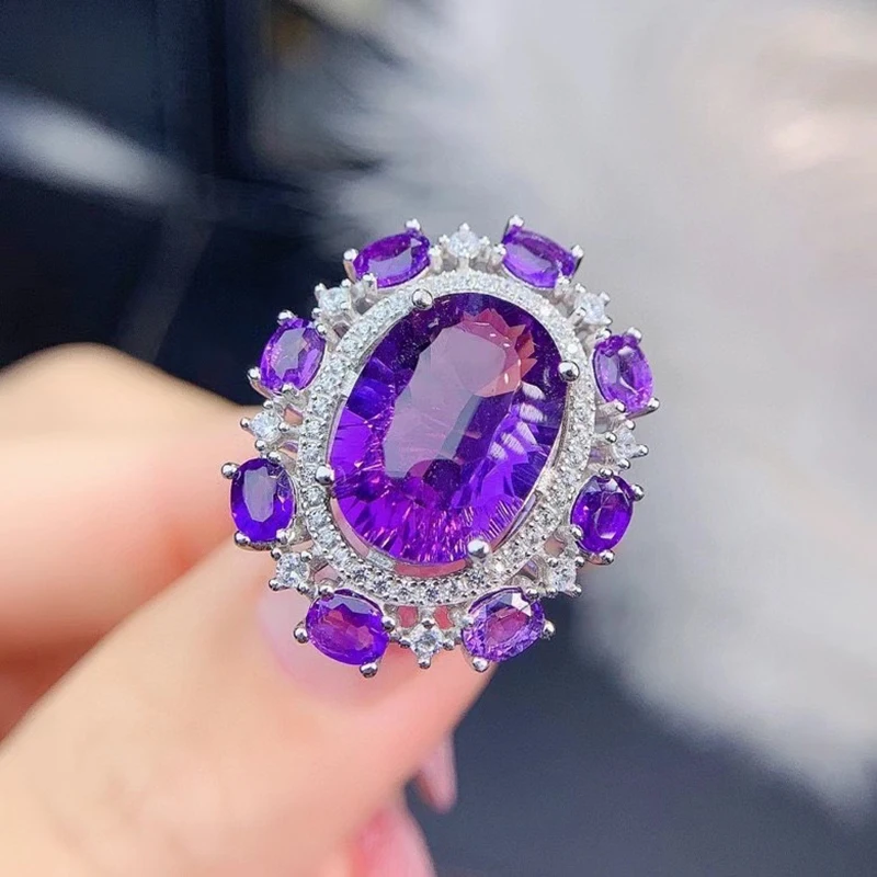 LeVian Amethyst Ring 2 1/8 cts Purple Band in 14K White Gold Size 7 -  BirthStone.com