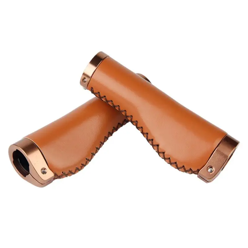 

Handle Grips Bike Retro PU Leather Lockable Grips Bicycle Cycling Steering Wheel Anti-skid Handlebar Cover