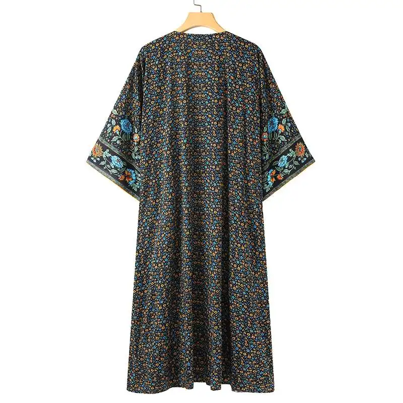 Zanzea verão cardigan kimono feminino boêmio floral