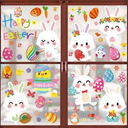 Easter Bunny Carrot Chick Window Clings Easter Window Sticker Electrostatic Material with no Glue for Easter Home Glass Decals