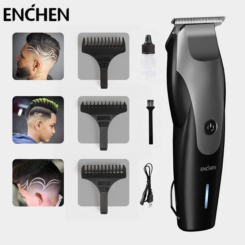 ENCHEN Hummingbird USB Electric Hair Clippers Men Rechargeable Cordless Close Cutting T-blade Hair Trimmer With 3 Combs solar fluttering hummingbird electric hummingbird toy bird