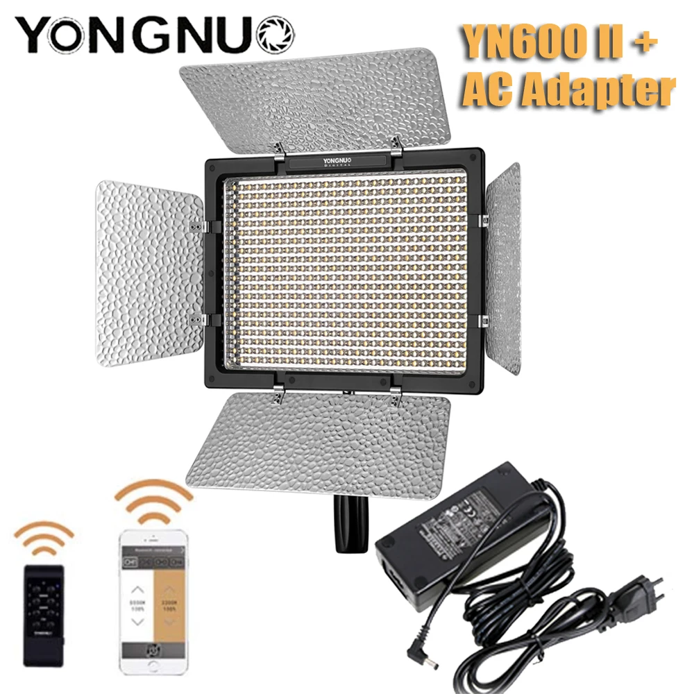 Yongnuo YN600 II YN600L двухцветный светодиодный светильник для видео + адаптер