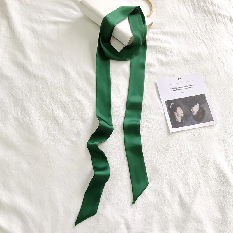5PC slender and narrow silk scarf  ribbon tied bag handle scarf tied hair small ribbon decoration scarf hair tie scarf hat scarf